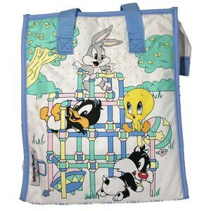 Looney Tunes BABY Diaper Bag Vinyl blue Vintage Lovables Tweety Bugs Bunny 1996